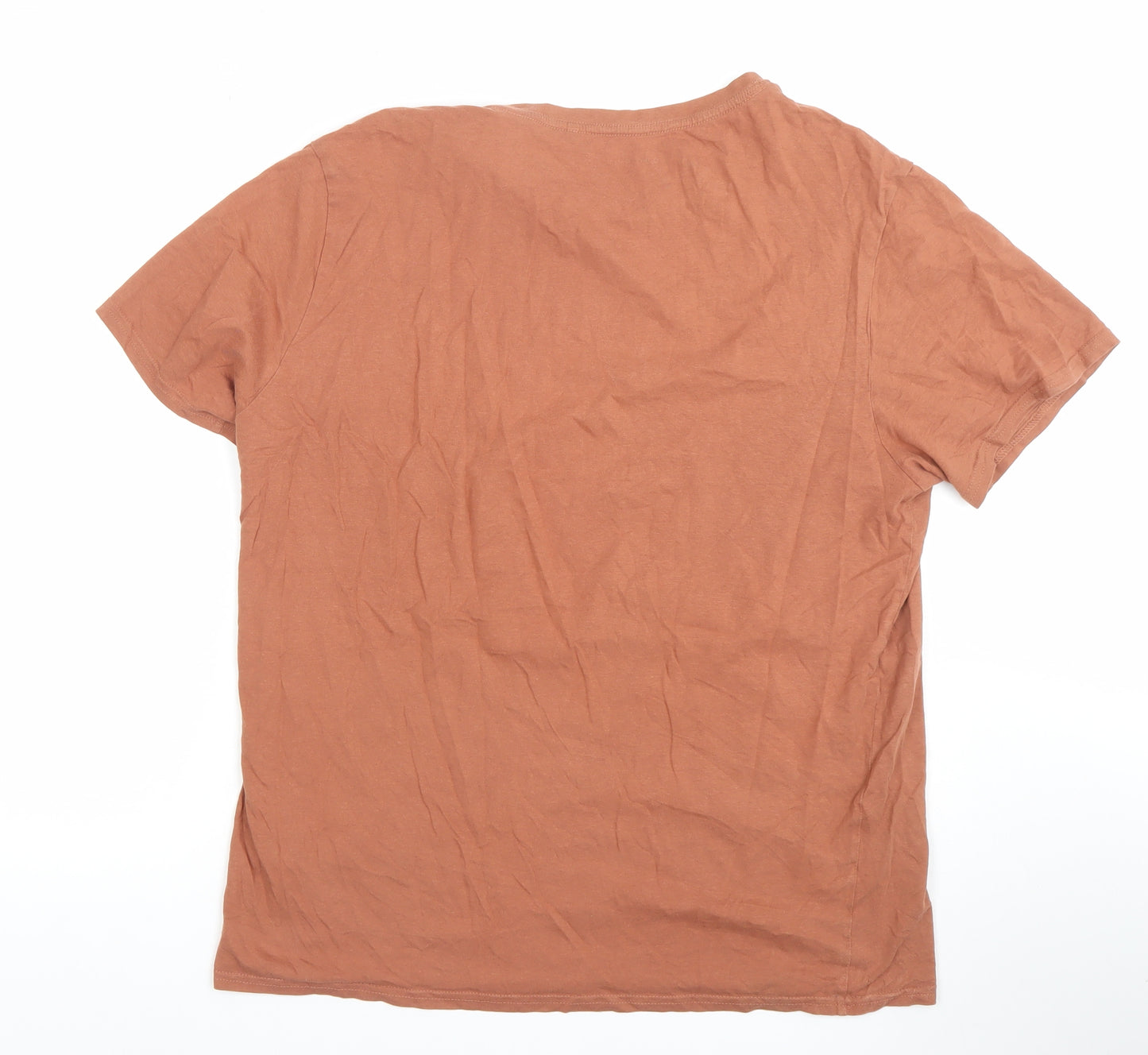 Anko Men's Brown Ocean City Surf Graphic Cotton T-Shirt M Regular Fit