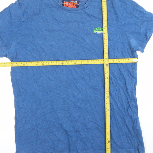 Superdry Men's Blue Cotton Crew Neck T-Shirt Size XL