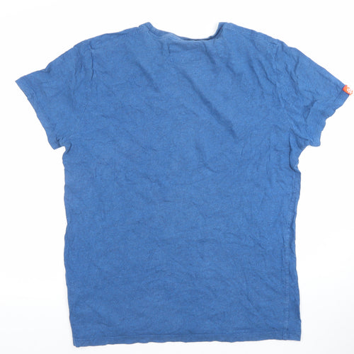 Superdry Men's Blue Cotton Crew Neck T-Shirt Size XL