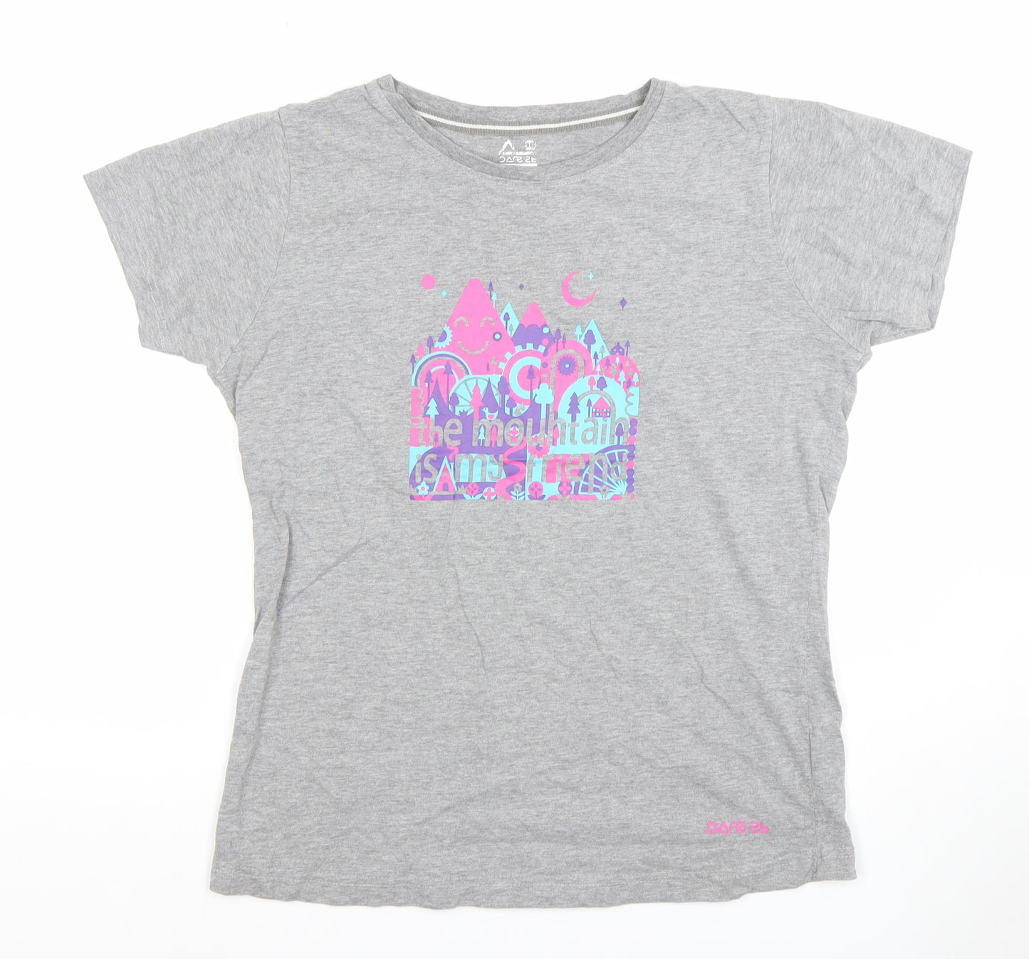 Dare 2b Womens Grey Short Sleeve Cotton Blend T-Shirt Size 14