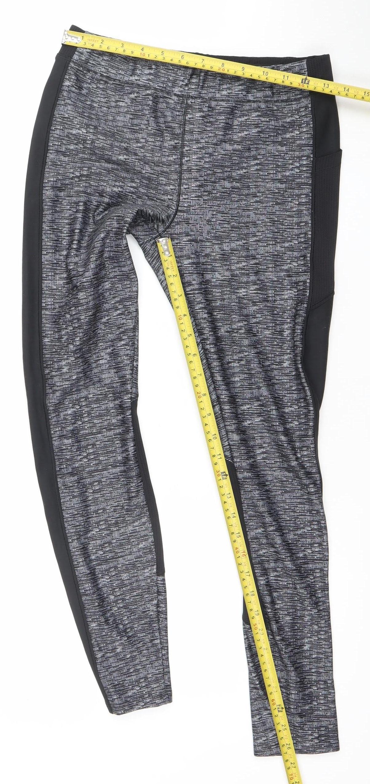 Domyos Womens Grey M Athletic Leggings Quick Dry Stretch Gym Pants