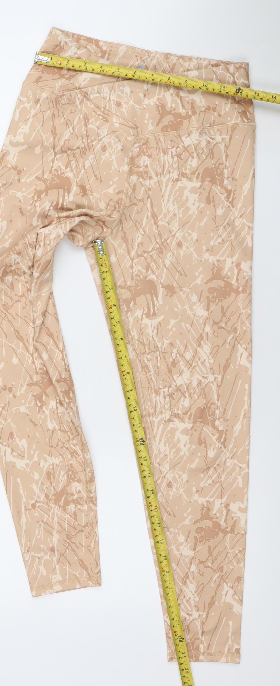 Kyodan Womens Beige Abstract Print Active Leggings Size M