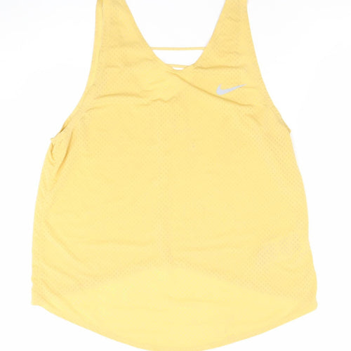 Nike Women's Yellow Running Dri-FIT Racerback Tank Top Size S
