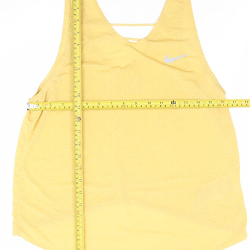 Nike Women's Yellow Running Dri-FIT Racerback Tank Top Size S