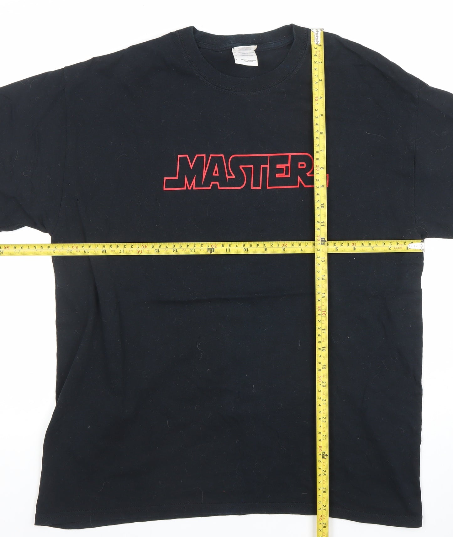Gildan Men's Black Heavy Cotton Short Sleeve Graphic T-Shirt L