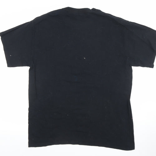Gildan Men's Black Heavy Cotton Short Sleeve Graphic T-Shirt L