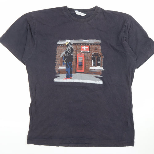 Kustom Kit Men's Black Medium Graphic Crew Neck T-Shirt