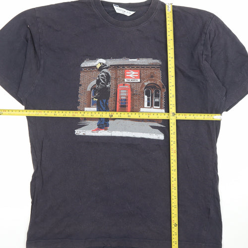 Kustom Kit Men's Black Medium Graphic Crew Neck T-Shirt