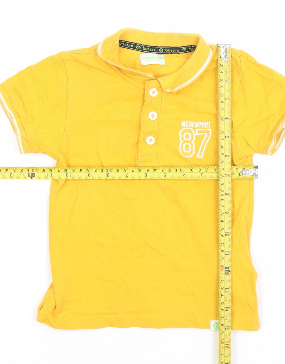 Bossini Boys Yellow Cotton Polo Shirt 5-6 Years Classic Short Sleeve