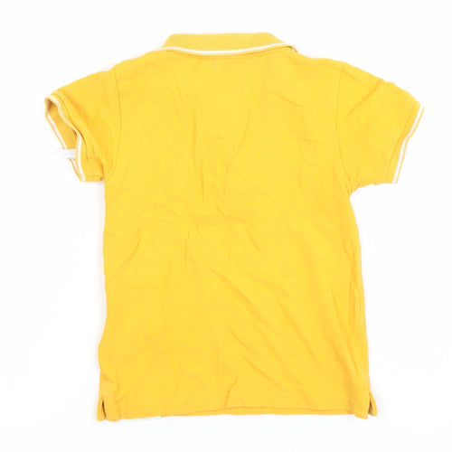 Bossini Boys Yellow Cotton Polo Shirt 5-6 Years Classic Short Sleeve