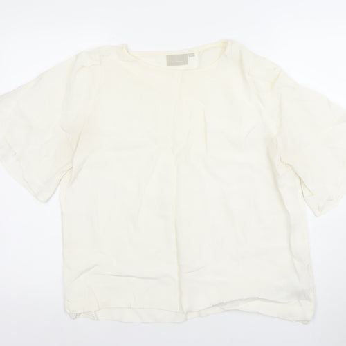 InWear Women's Ivory Short Sleeve Viscose Blouse UK 18