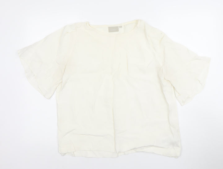 InWear Women's Ivory Short Sleeve Viscose Blouse UK 18