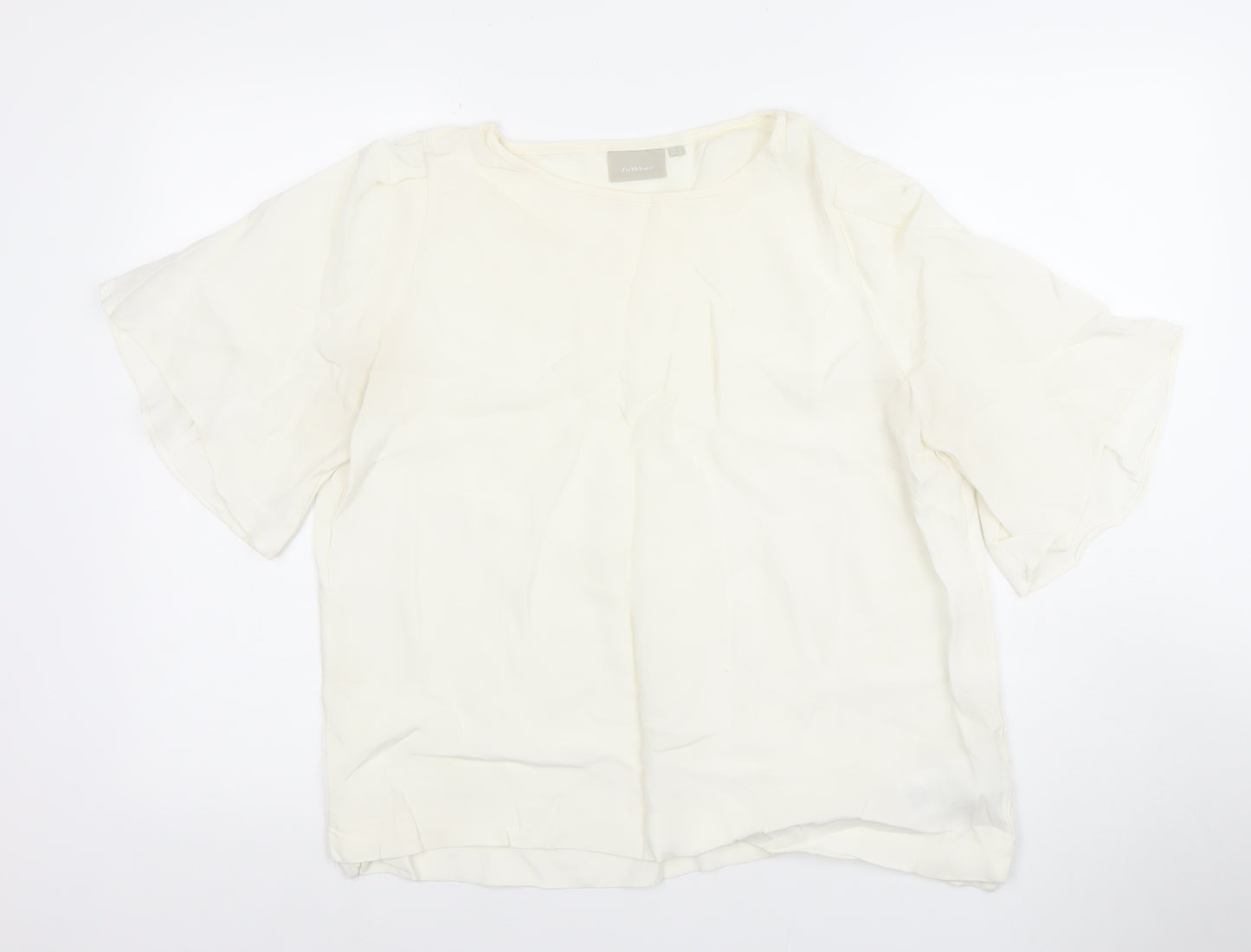 InWear Women's Ivory Short Sleeve Viscose Blouse UK 18