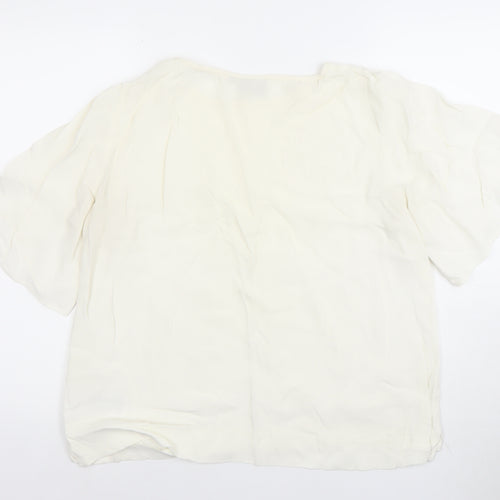 InWear Women's Ivory Short Sleeve Viscose Blouse UK 18