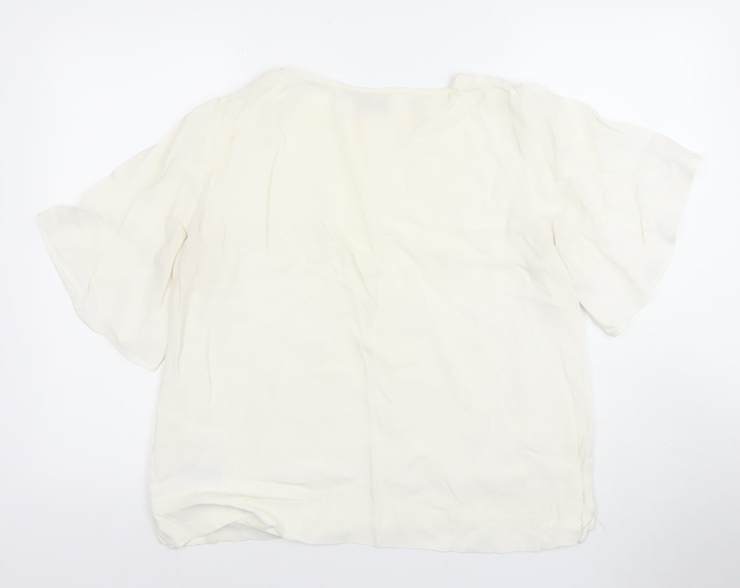 InWear Women's Ivory Short Sleeve Viscose Blouse UK 18