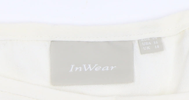 InWear Women's Ivory Short Sleeve Viscose Blouse UK 18