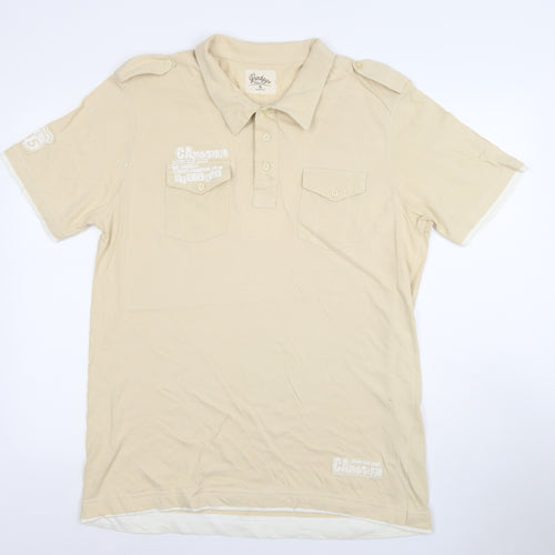 Vintage Edition Urban Spirit Men's Beige Polo Shirt XL 100% Cotton