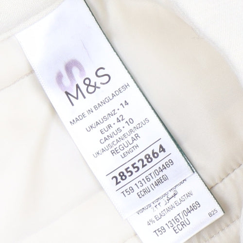 Marks and Spencer Women’s Beige Chino Trousers Size 14 Regular