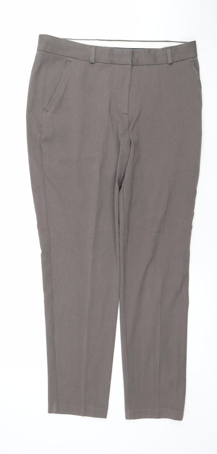 Marks and Spencer Women Brown Regular Fit Viscose Blend Trousers UK 12