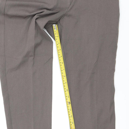 Marks and Spencer Women Brown Regular Fit Viscose Blend Trousers UK 12