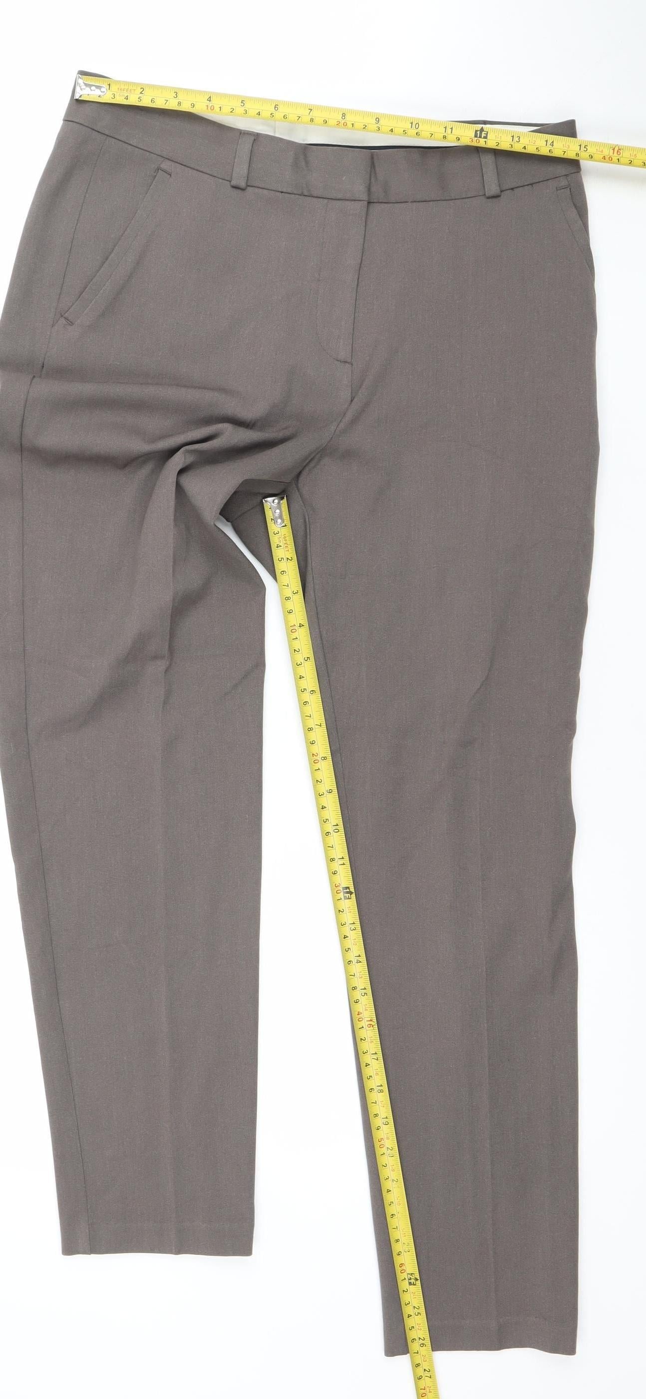 Marks and Spencer Women Brown Regular Fit Viscose Blend Trousers UK 12