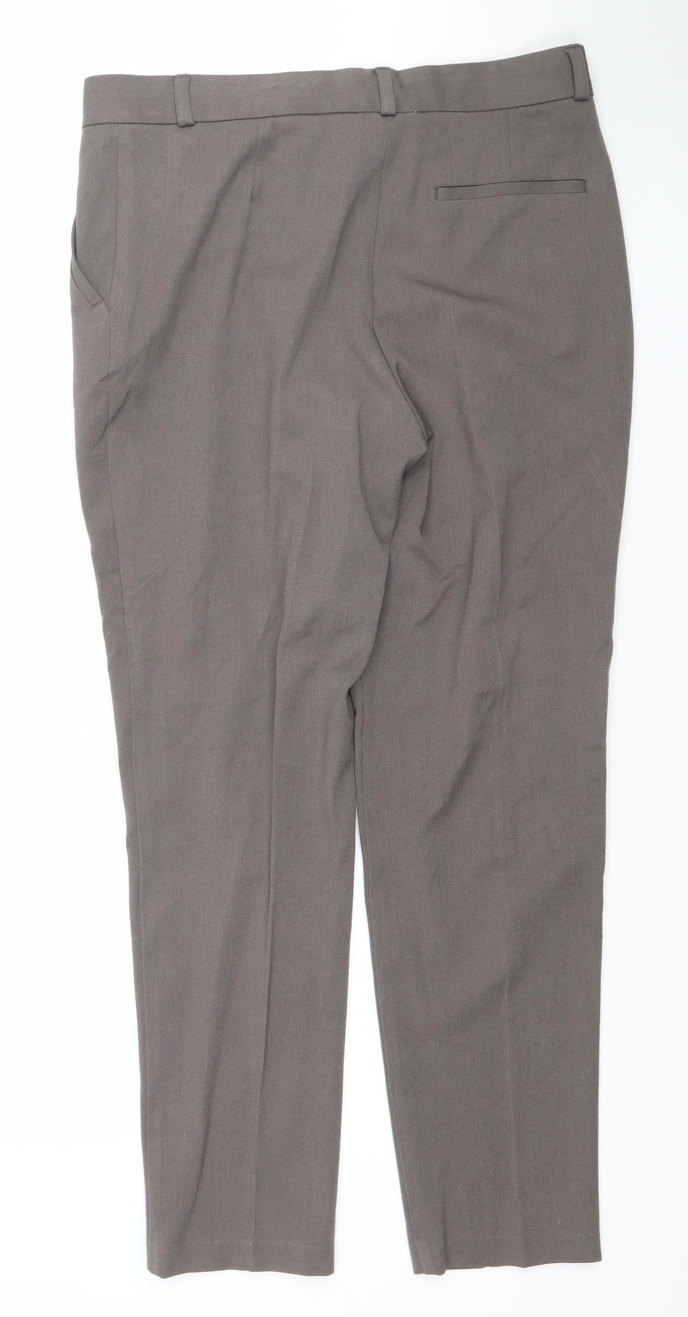 Marks and Spencer Women Brown Regular Fit Viscose Blend Trousers UK 12