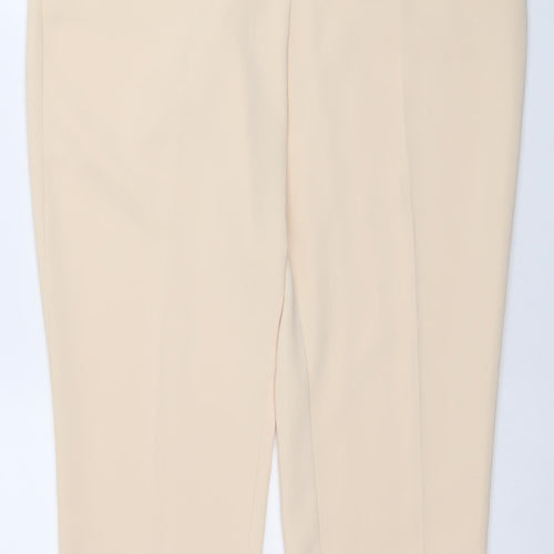 Wallis Women Beige Slim Fit Crepe Stretch Trousers UK 12