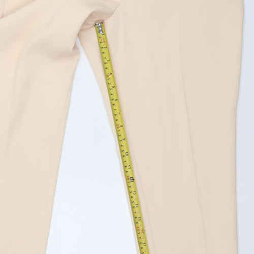 Wallis Women Beige Slim Fit Crepe Stretch Trousers UK 12