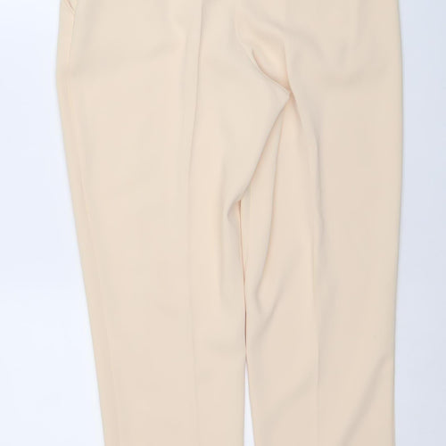 Wallis Women Beige Slim Fit Crepe Stretch Trousers UK 12