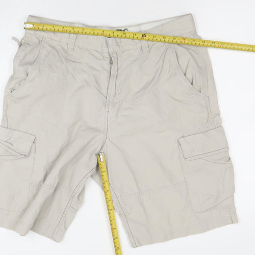 Marks and Spencer Men's Beige Cargo Shorts Size 36 Regular Cotton