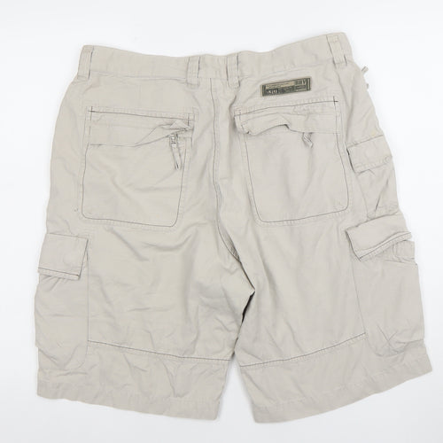 Marks and Spencer Men's Beige Cargo Shorts Size 36 Regular Cotton