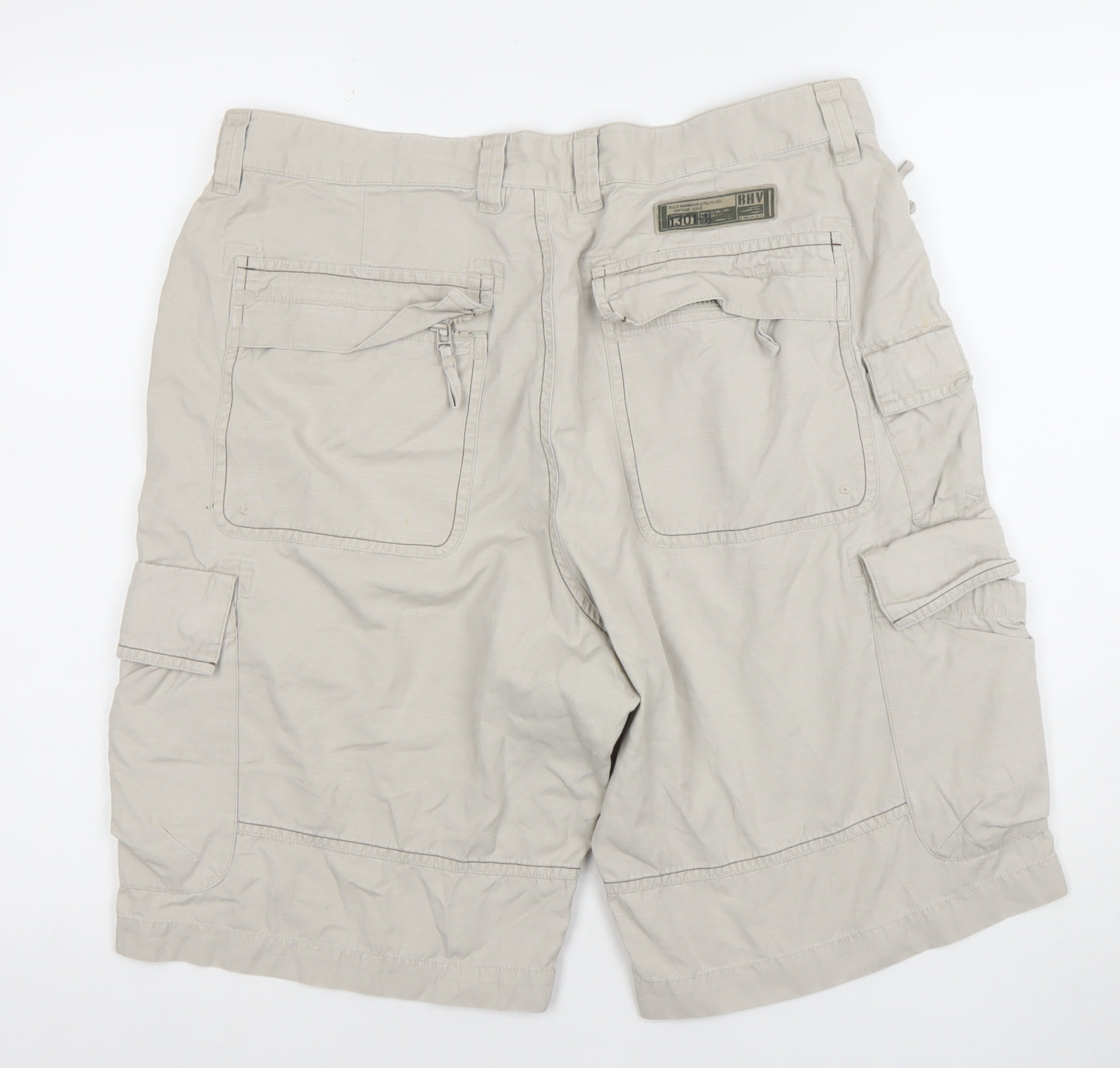 Marks and Spencer Men's Beige Cargo Shorts Size 36 Regular Cotton
