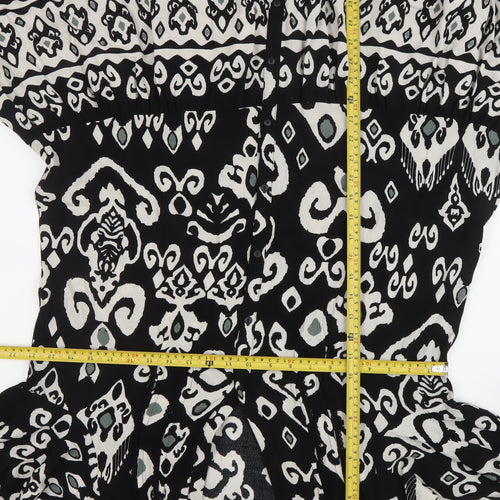 Dunnes Womens Black Geometric Knee Length Shift Dress M