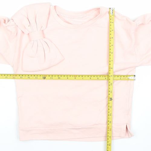 Ted Baker Girls Pink Bow Logo Sweatshirt 8 Years Pullover Cotton
