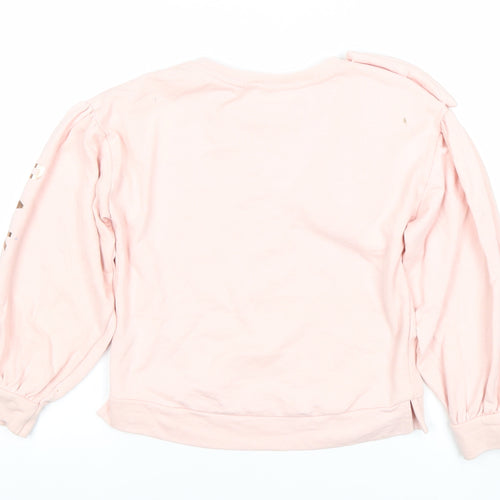 Ted Baker Girls Pink Bow Logo Sweatshirt 8 Years Pullover Cotton