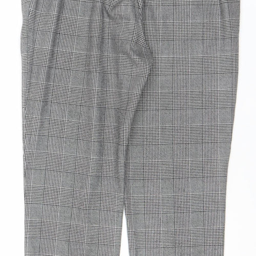 Vero Moda Women's Grey Check Elastic Waist Trousers Size S