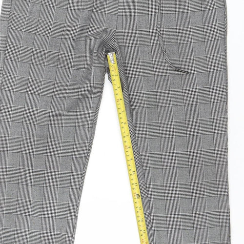 Vero Moda Women's Grey Check Elastic Waist Trousers Size S