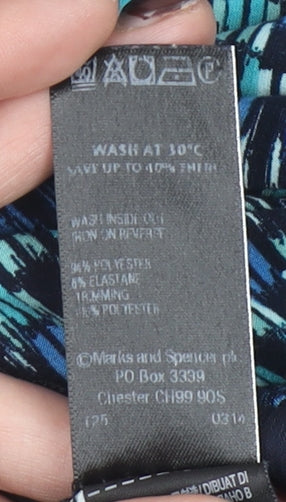 Marks and Spencer Per Una Blue Geometric Tunic Blouse Size 12