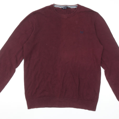 Crew Clothing Company Womens Red Cotton Crew Neck Jumper Size L
