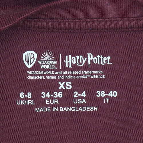 Harry Potter Gryffindor Burgundy Long Sleeve Women's XS Nightshirt
