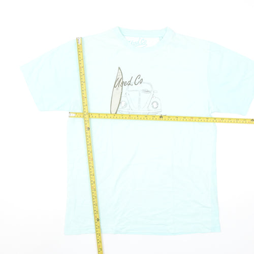 Used.Co Men's Blue Graphic Surf Beach Car Cotton T-Shirt Size M