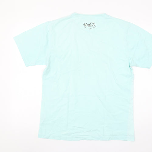 Used.Co Men's Blue Graphic Surf Beach Car Cotton T-Shirt Size M