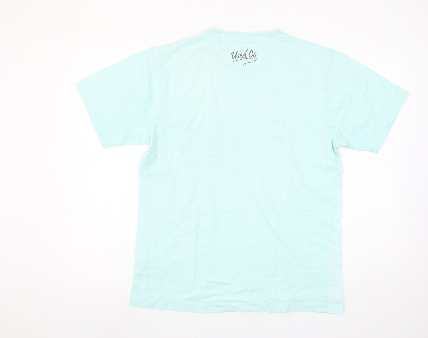 Used.Co Men's Blue Graphic Surf Beach Car Cotton T-Shirt Size M