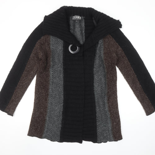 Casamia Exclusive Women's Black Brown Grey Chunky Knit Cardigan S