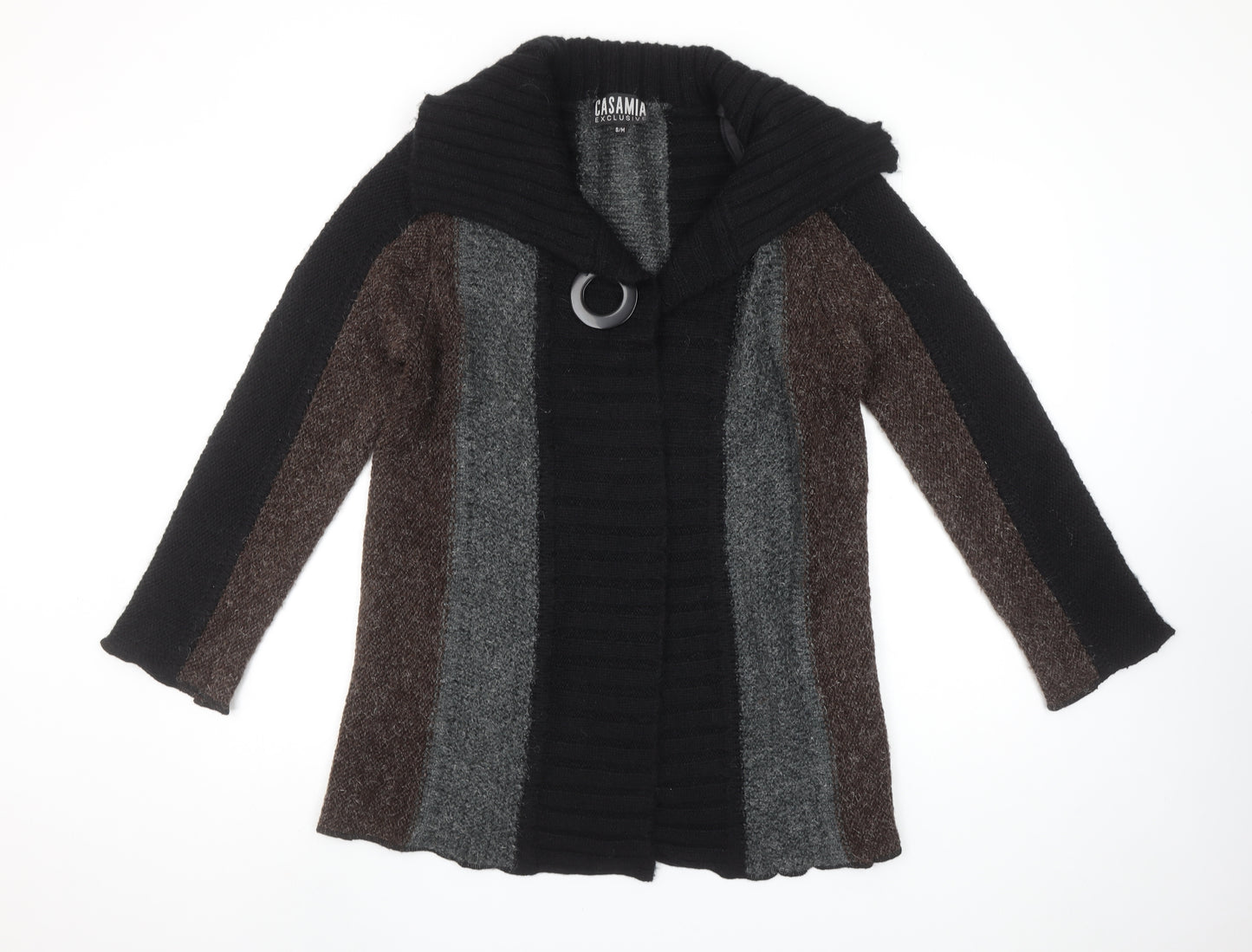 Casamia Exclusive Women's Black Brown Grey Chunky Knit Cardigan S