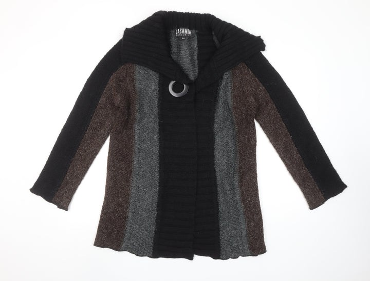 Casamia Exclusive Women's Black Brown Grey Chunky Knit Cardigan S