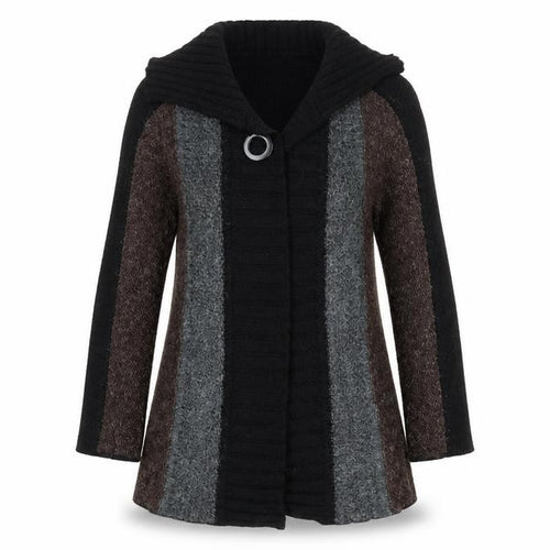 Casamia Exclusive Women's Black Brown Grey Chunky Knit Cardigan S