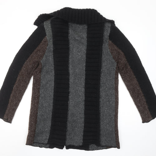 Casamia Exclusive Women's Black Brown Grey Chunky Knit Cardigan S