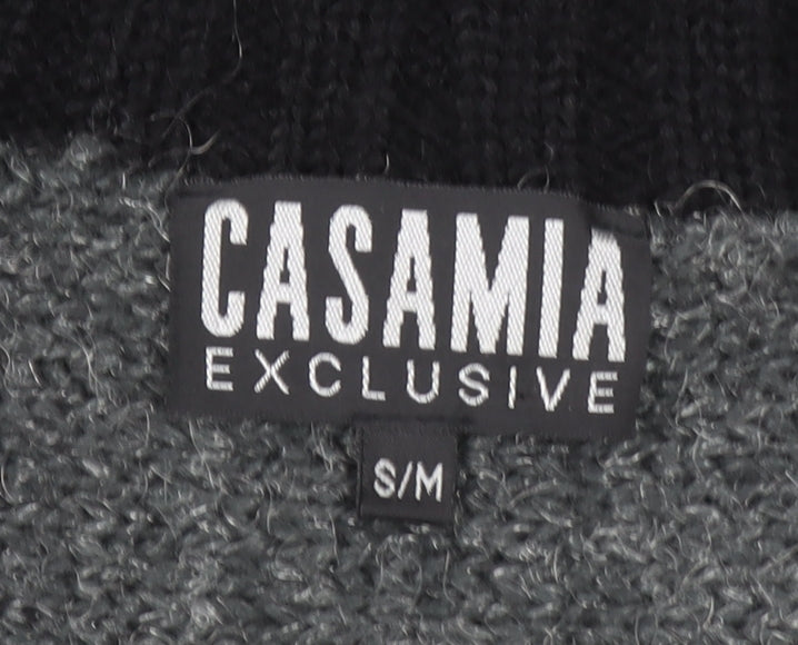 Casamia Exclusive Women's Black Brown Grey Chunky Knit Cardigan S