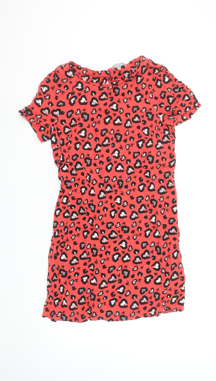 Oliver Bonas Womens Red Animal Print Shift Dress Size 10